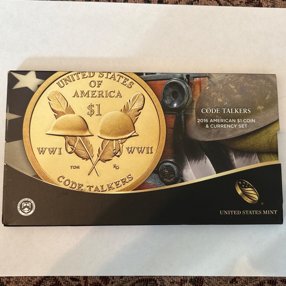 2016 US Mint Code Talkers Native American $1 Coin & Currency (LOW SERIAL) Set