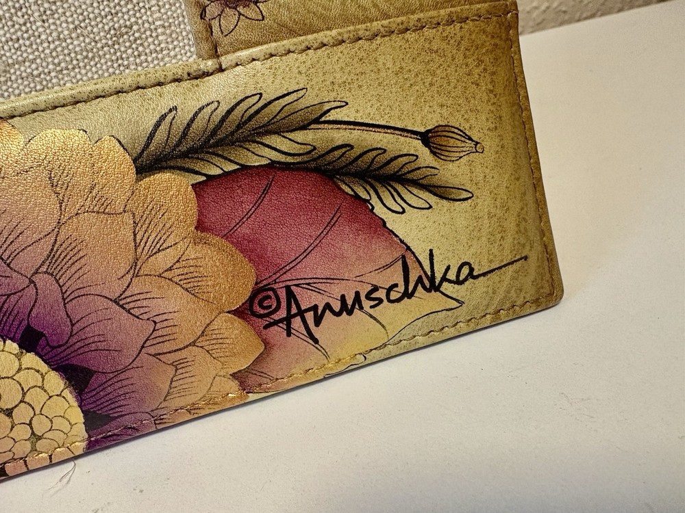 Anuschka Handmade Boho Handpainted Leather Photo Frame Signed D