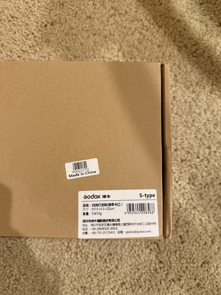 Godox S-type Bracket Bowens Mount Holder for Speedlite Flash - Black