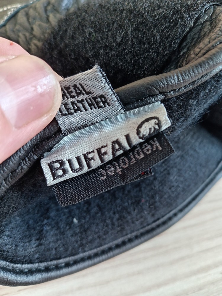 Buffalo Black Leather Motorcycle Gloves Size 8 Small Waterproof Thinsulate