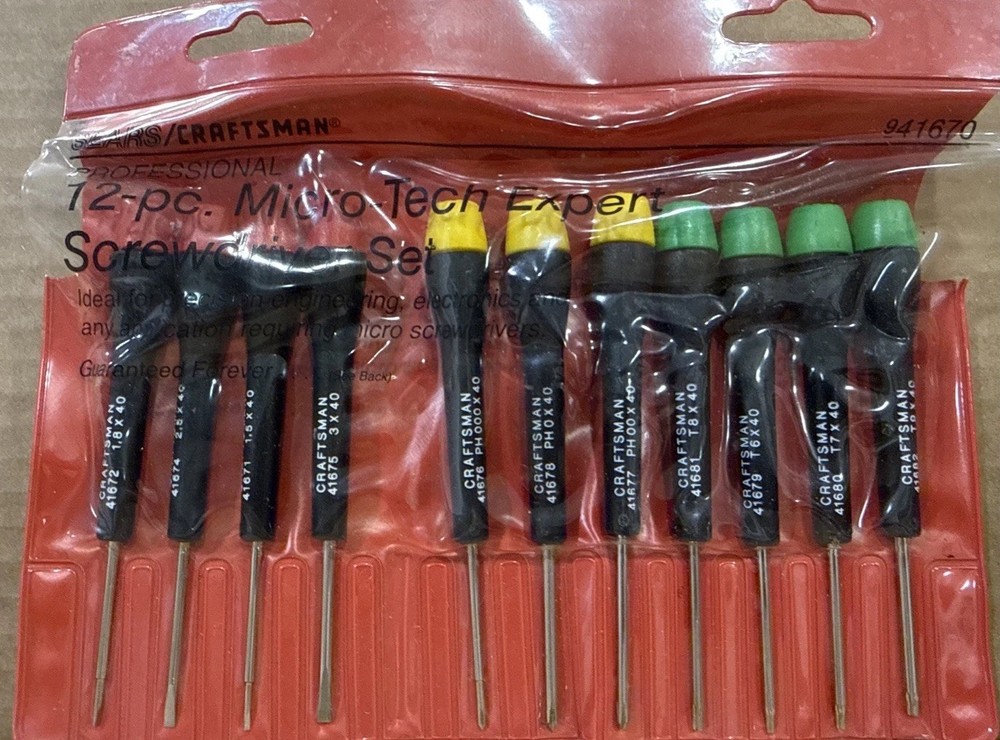 SEARS Craftsman Professional 11pc Micro-Tech Precision Screwdriver Set 41670