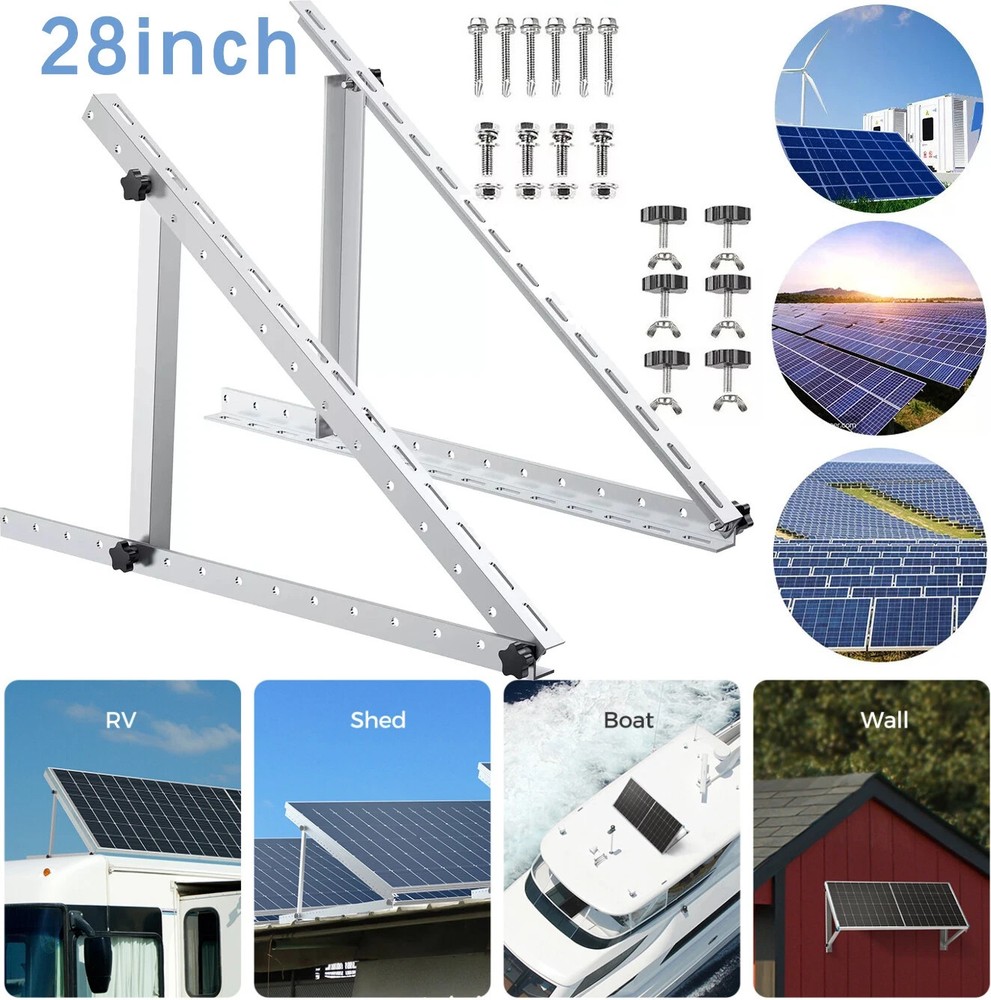 Renogy Solar Panel RV Tilt Mount Brackets Rooftop Flat Surface Adjustable Frame