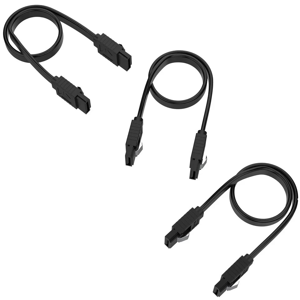6 Pack SATA III 6 Gbit/s Straight Data Cable with Lock Latch for HDD/SSD/CD/DVD