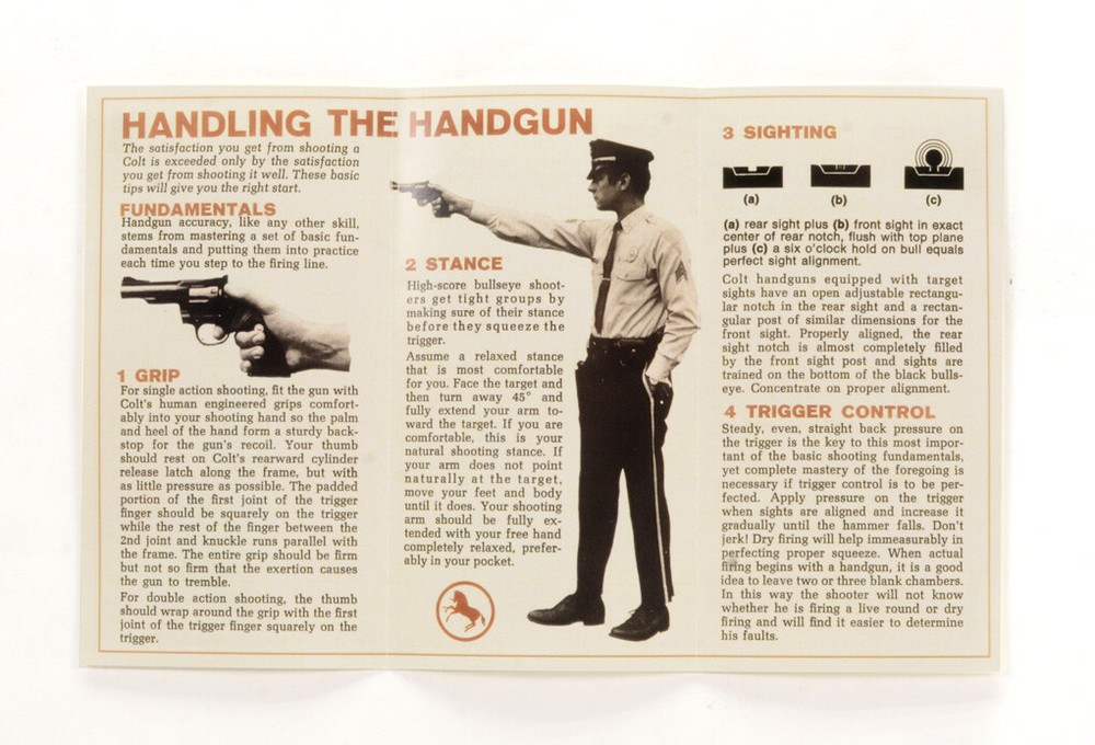 Colt Python Handling The Handgun Tri-Fold Manual. Small Version. FREE SHIPPING