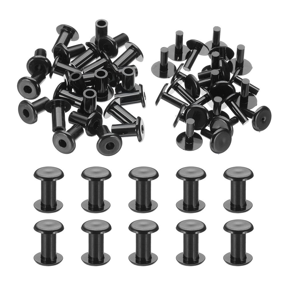 M5*10mm Plastic Binding Post, 24 Sets Plastic Chicago Screws Binding Screw Black