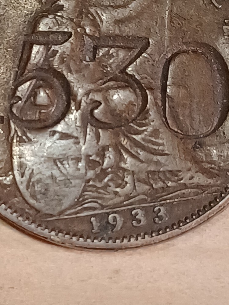 1933 Half Penny George V Unknown Stamp 15301 On Front
