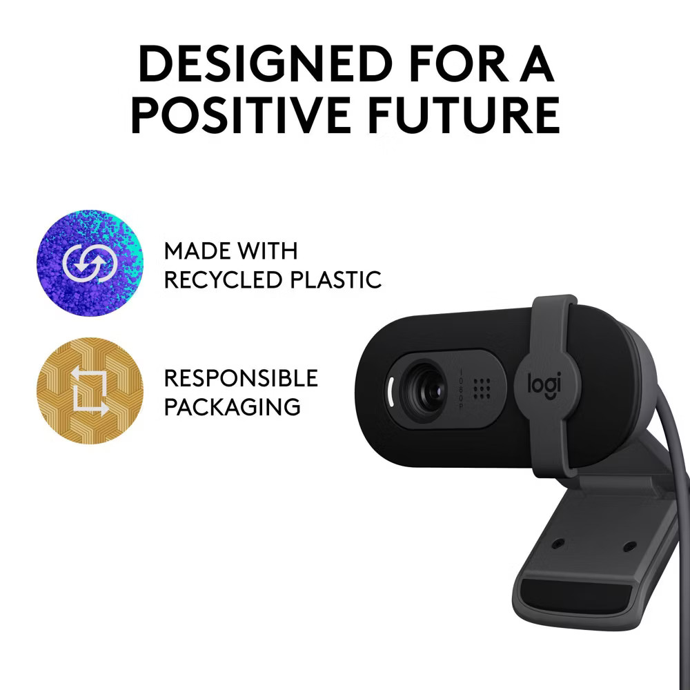 Logitech Brio 100 1080p Webcam - Black