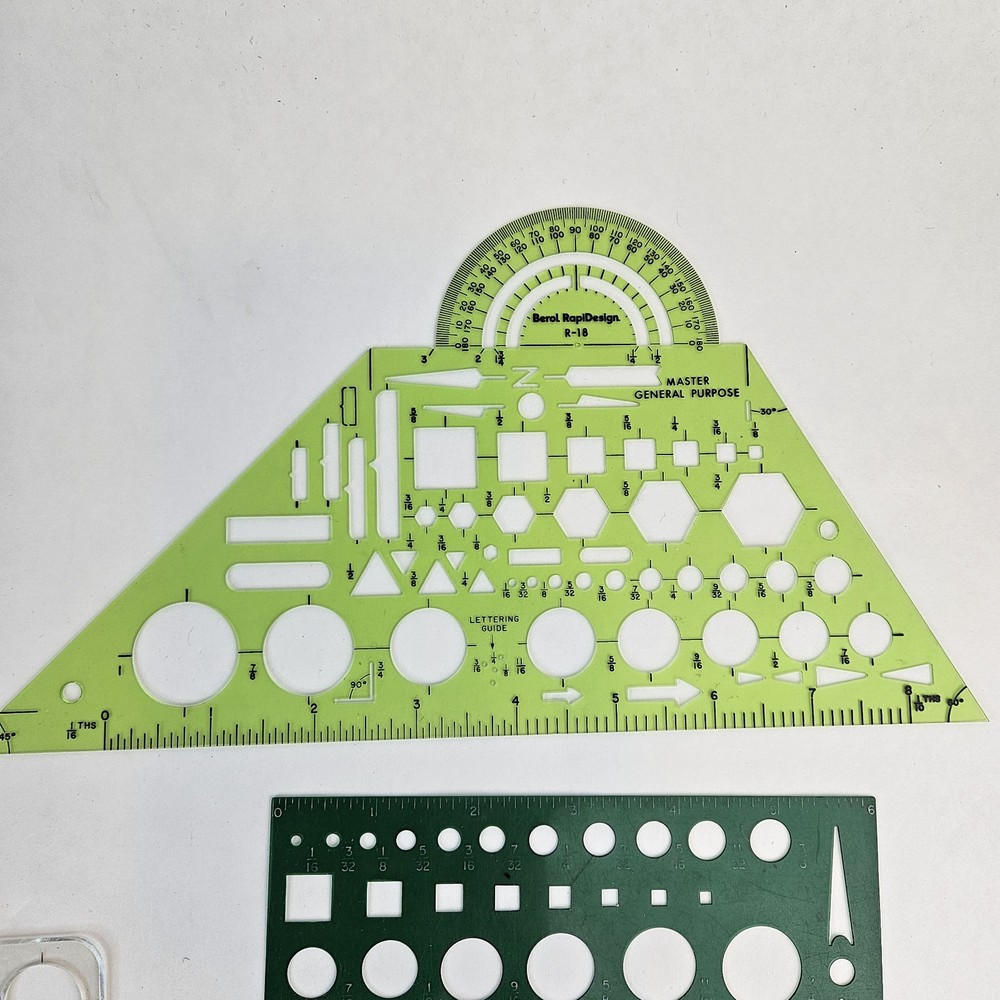 Lot of 12 Drafting Templates - Berol RapiDesign Pickett Timely - Engineering