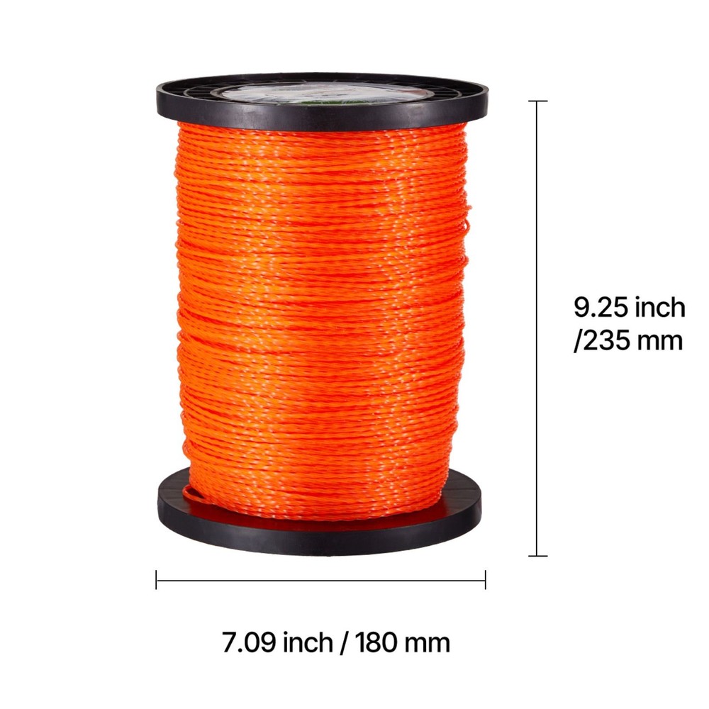 0.095" Twist String Trimmer Line HEAVY DUTY Weed Eater Cord Orange
