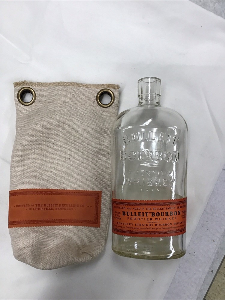 Bulleit Bourbon Frontier Whiskey Bottle & Special Edition Lewis Bag