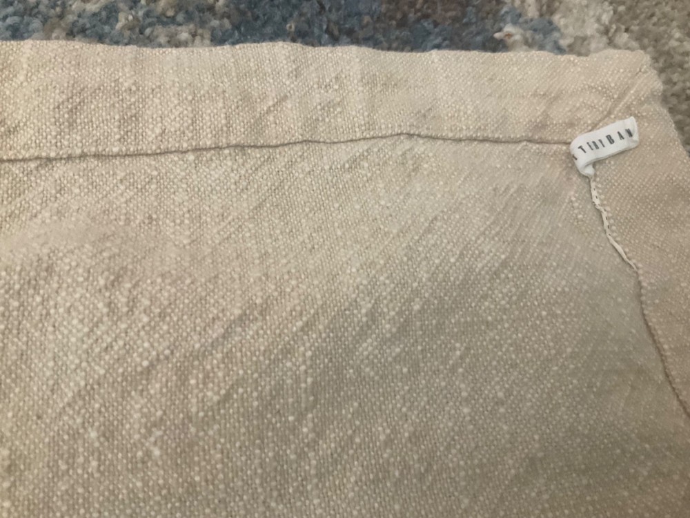 Pottery Barn Beige Linen Flat Sheet 68" w - 102" Long