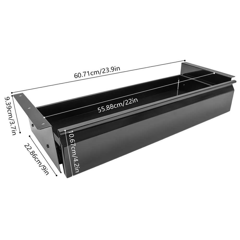 22” Black Space Saver Sliding Under Desk Storage Drawer Pull-out Drawer