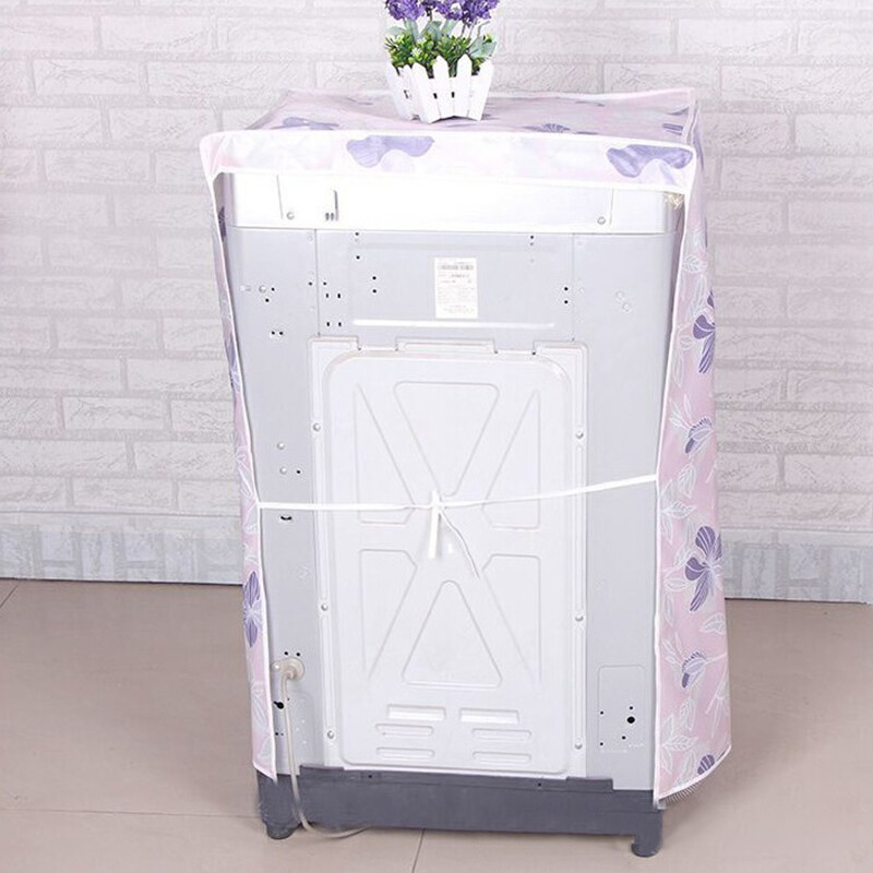 Sunscreen Washing Machine Dust Cover. Flower Printed Laundry Washer Protector