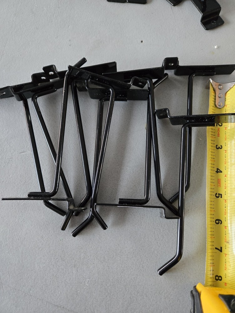 6" Slatwall Hooks, Black, Hanger Display,Display Panel Hooks Metal 10 Pieces