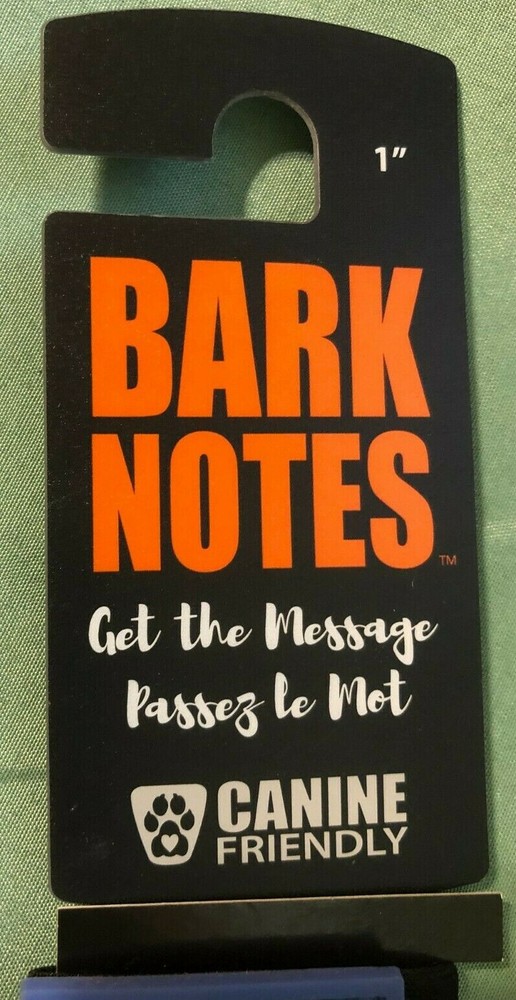 Canine Dog BARK NOTES "Get the Message" Collar or Leash Sentiment Sleeve CAUTION