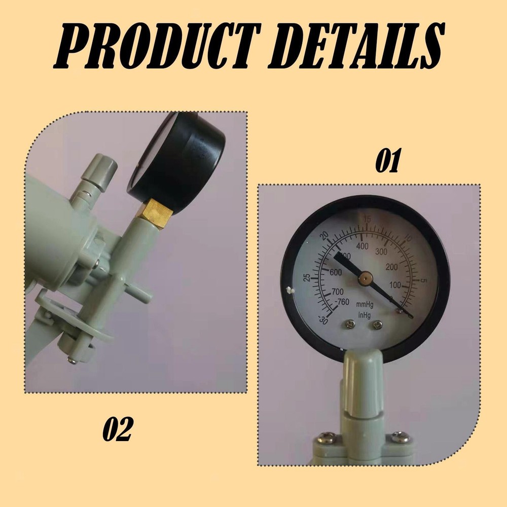 Manual Vacuum Pump Durability Practical Multipurpose Professional with Gauge