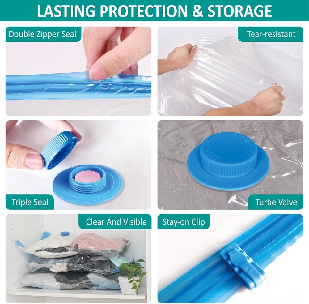 30 Pack Vacuum Storage Bags with Wireless Electric Pump - Maximize Your Space