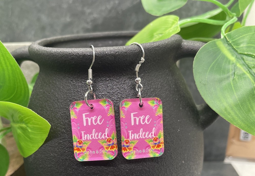 1.75” Silver-tone Scripture Floral Dangle Earring Set New Free Ship B7560-B7564