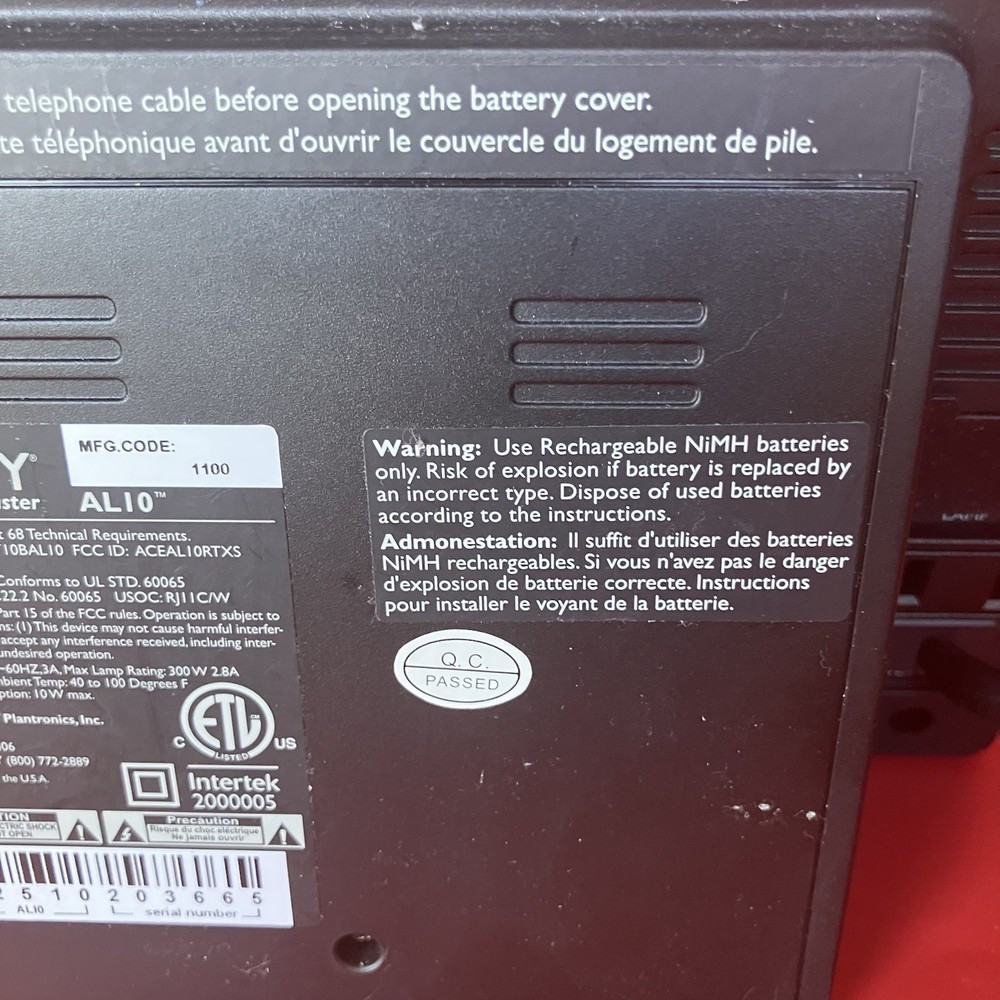 Clarity AlertMaster® Visual Alert System AL10™ Base Unit Only TESTED