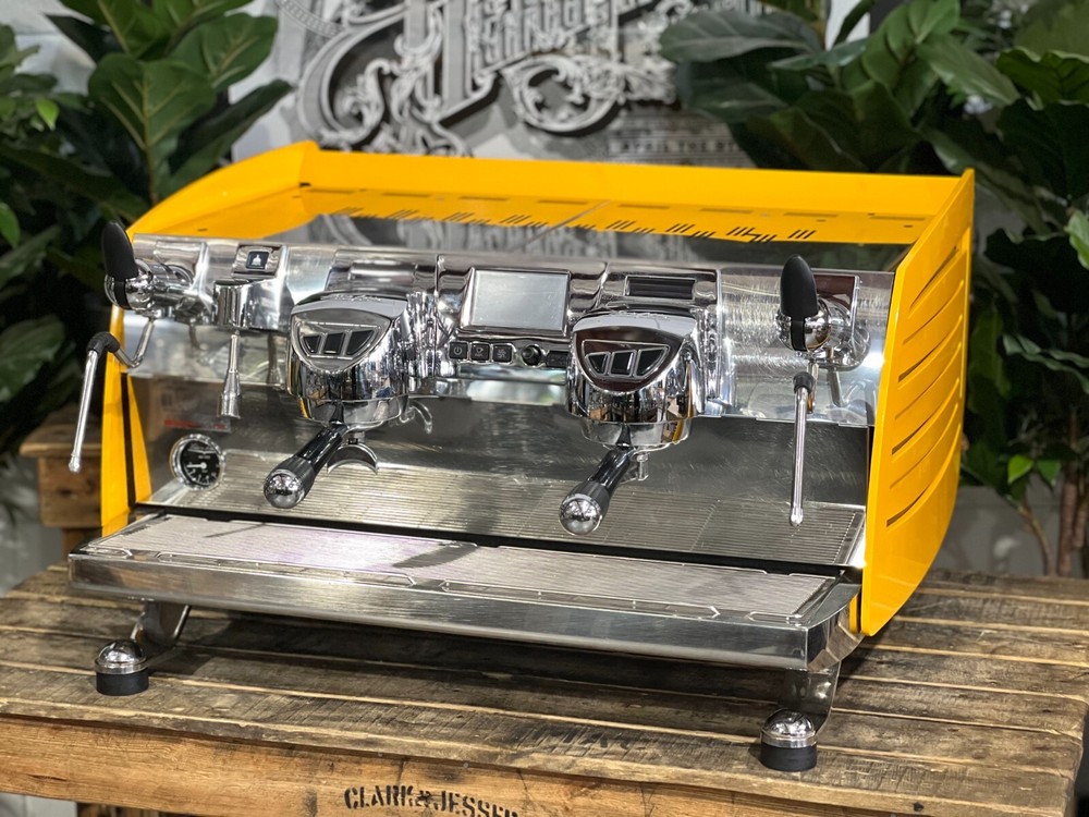 VICTORIA ARDUINO BLACK EAGLE 2 GROUP VOLUMETRIC ESPRESSO COFFEE MACHINE YELLOW
