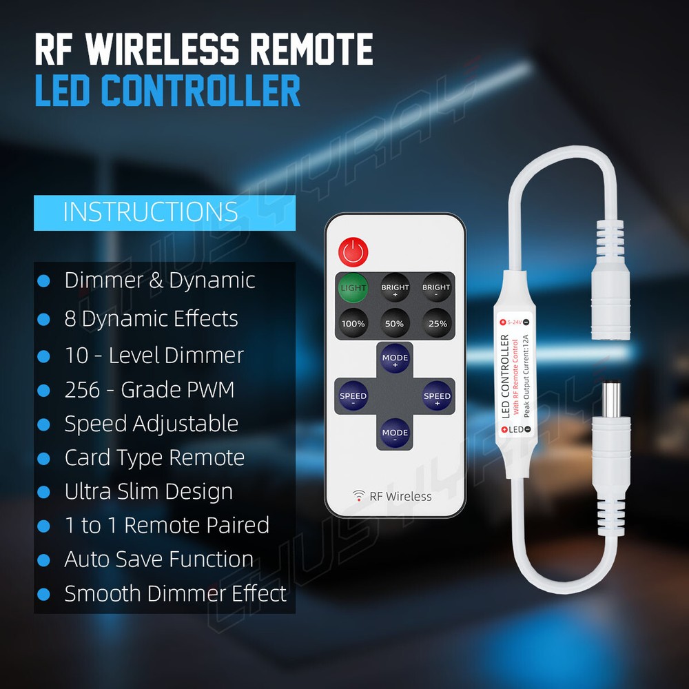 RV Awning Lights 16.4ft, 12V LED Light Strip, 6000K Camper Lights, White