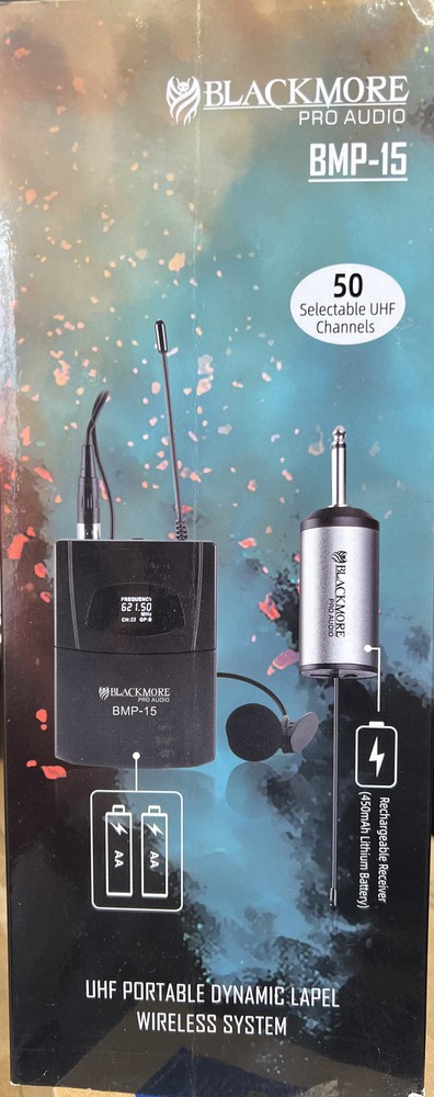 Blackmore Pro Audio BMP-15 Portable Dynamic Lapel Wireless UHF Microphone System