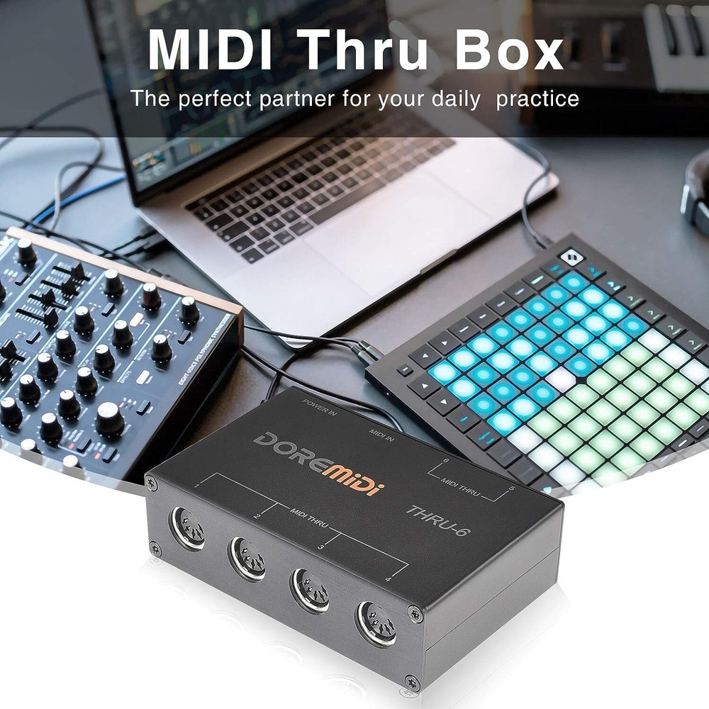 MIDI THRU-6 Box MIDI Interface Standard Five-pin Interface Musical Instrument