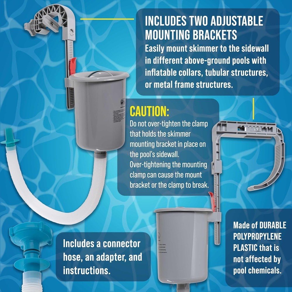 Above Ground Pool Skimmer - Wall Mount, Easy Installation