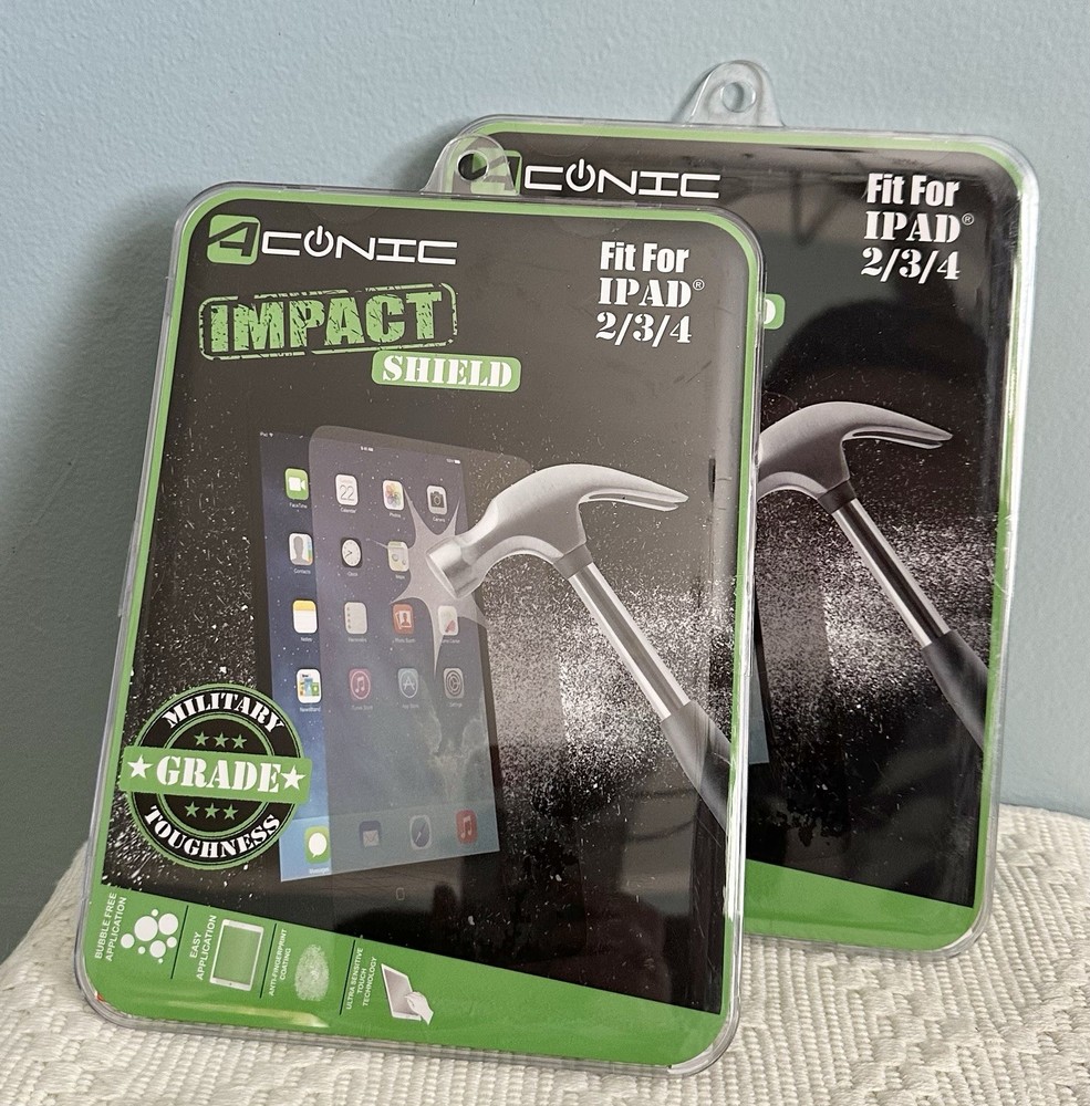 Aconic Impact Shield Screen Protector for The iPad 2/3/4 Pack of 2