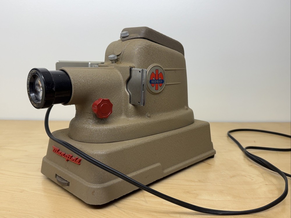 Vintage Midway Mansfield 35mm Slide Projector 1958 Everything Works!