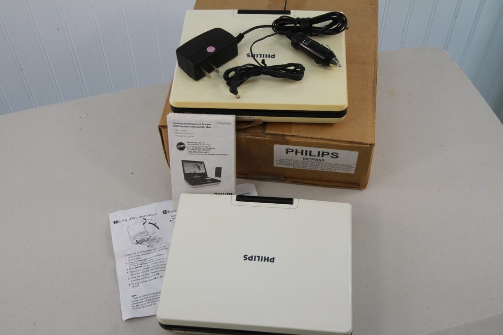 Vintage Philips DVD Portable Player DCP855 Bundle Parts