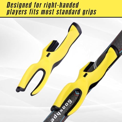 Golf Grip Trainer, 2 Pack, Right Hand Compatible, Plastic, Standard Yellow