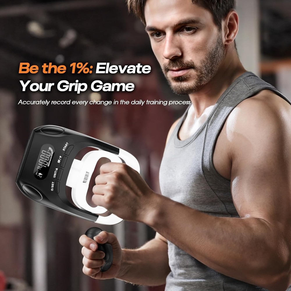 Grip Strength Tester & Trainer 2-in-1 Combo Set-Digital Hand Dynamometer with LC