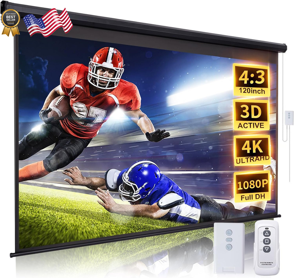 120 Inch Projector Screen Motorized 4:3 HD Electric Rising Projector Screen