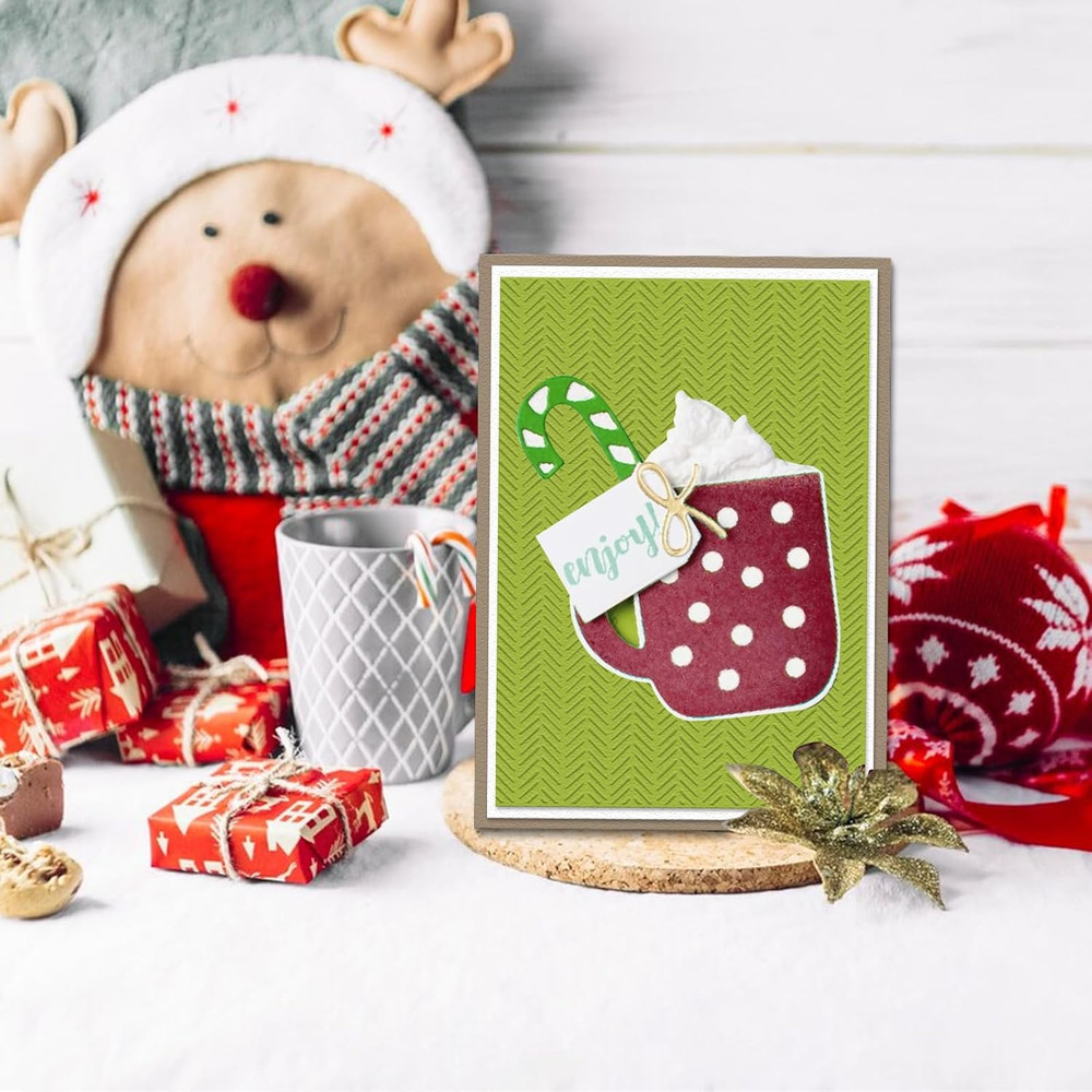 Chevron Herringbone Background Embossing Folder, Plastic Textured Impressions Ba