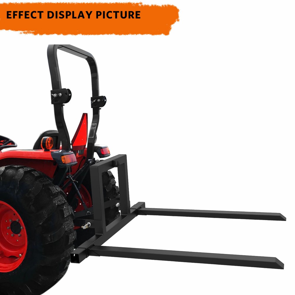 3 Point Hitch Pallet Fork 1500 lbs Adjustable Attachments for Category 1 Tractor