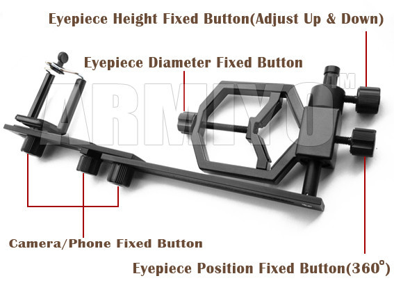 Universal Adapter Cell Phone Mount Telescope Spotting Scope Monocular Binocular