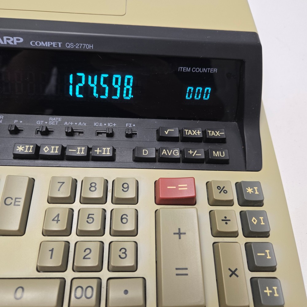 Sharp Compet QS-2770H Heavy Duty Print Calculator Tested Working