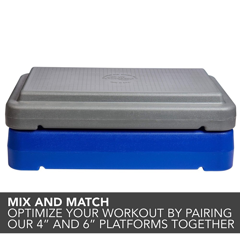 The Step (Made in USA) 4 Inch Stackable Aerobic Exercise Platform (Grey) with...