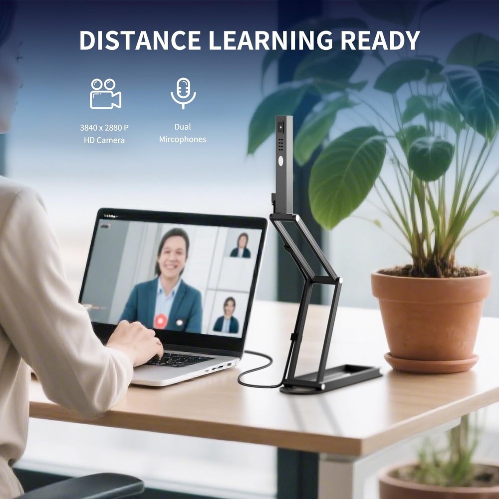 4K USB Book Document Camera & Webcam with Built-in Microphone & AutoFocus, US...