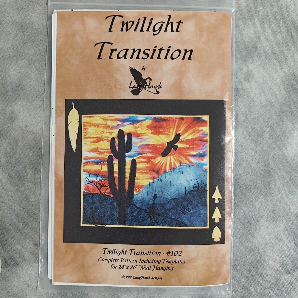LadyHawk Twilight Transition Southwest Quilt Wall Hanging Pattern + Fabric Kit