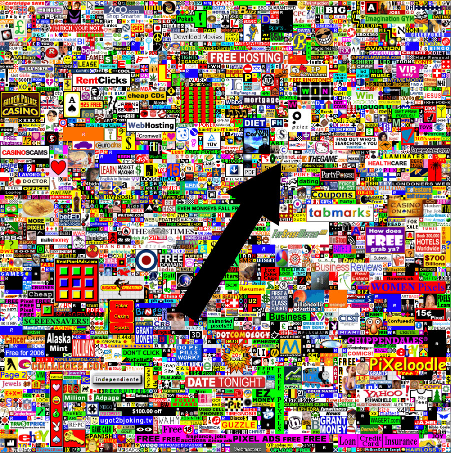 100 Pixels on MillionDollarHomepage.com linked to Acornemail.com