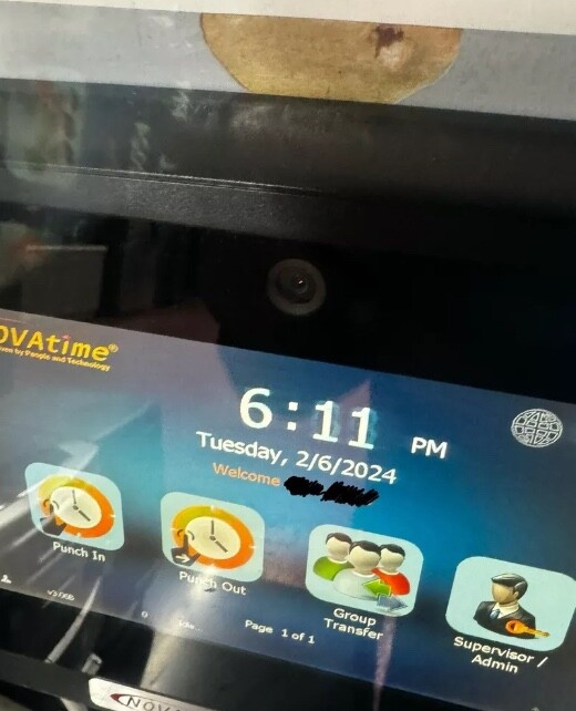 Novatime NT7000 Card Reader Time Clock w/Power Adapter { Powered On Tested }