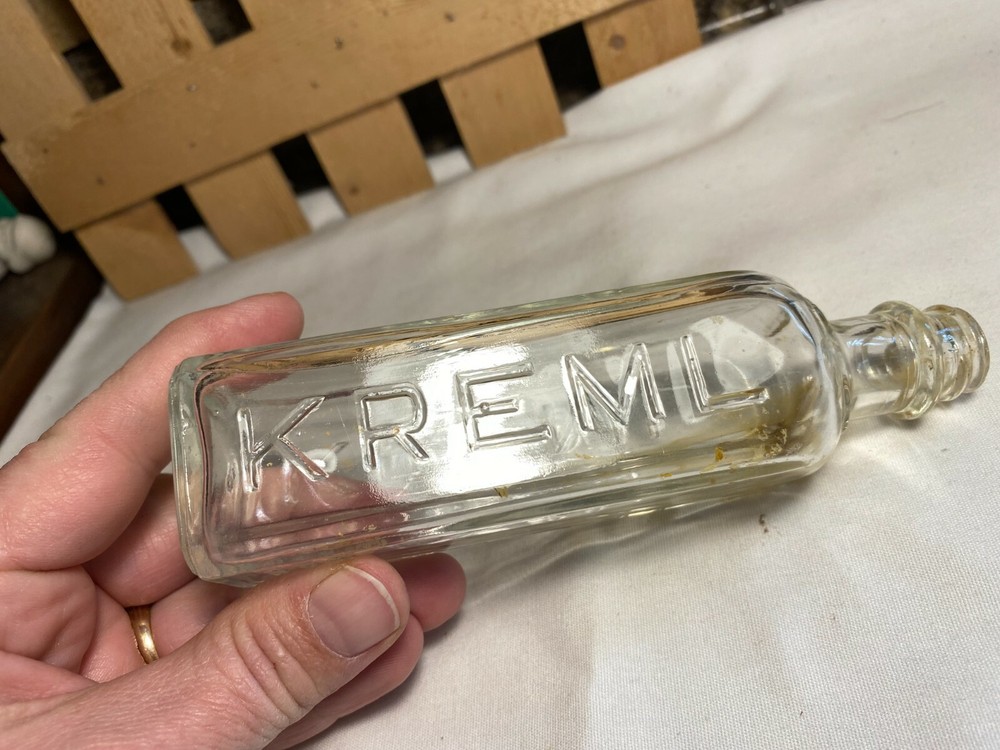 Vintage Square Kreml Glass Bottle
