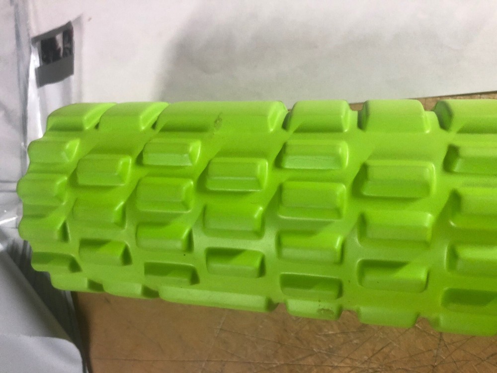 Textured Foam & PVC Deep Tissue Muscle Massage Roller Lime Green 12” Compact