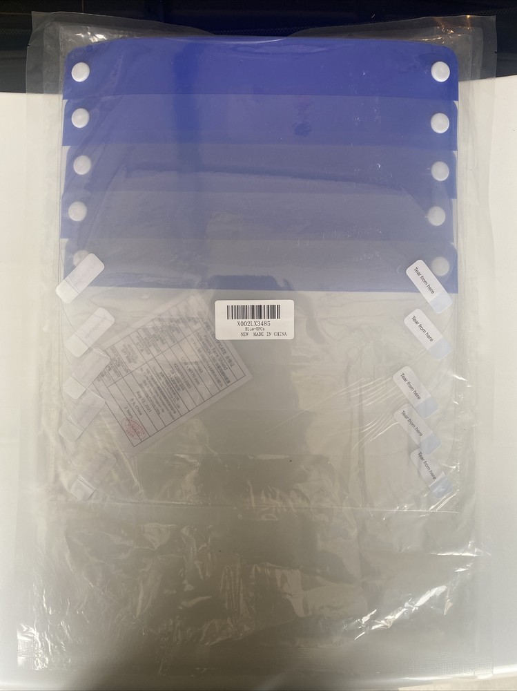 Plastic Clear Protective Face-Shield, Full Coverage  *5 PACK*