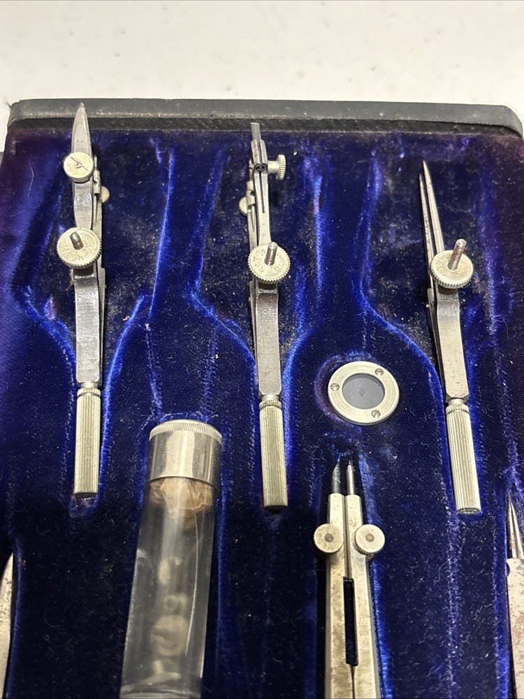 Vintage Keuffel & Esser Compass Drawing Set Drafting Germany Engineering Tools