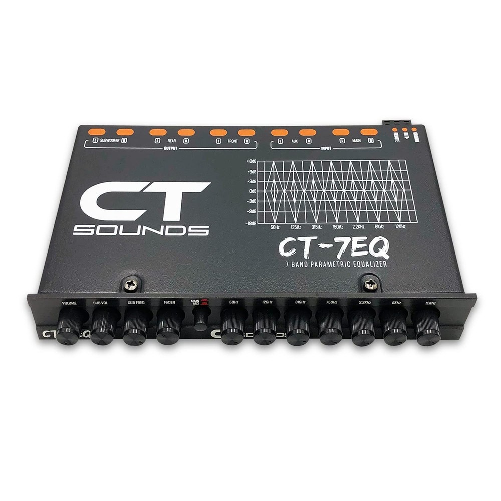 CT-7EQ 7 Band 1/2 Din Parametric Car Audio Equalizer
