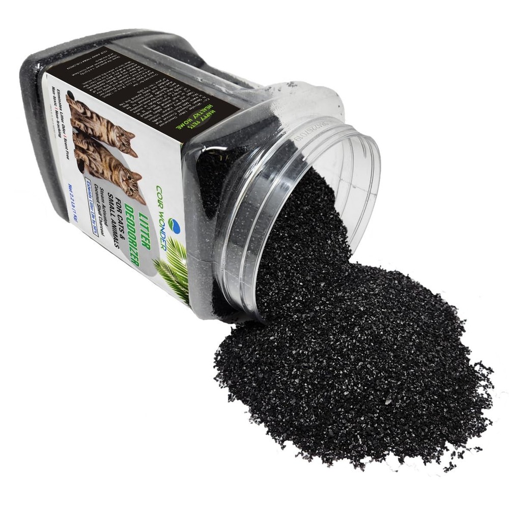 Cat Litter Deodorizer – 2.2 Lb Activated Charcoal Carbon – Odor Eliminator fo...