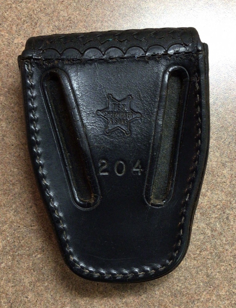 Vintage TEX SHOEMAKER LEATHER HANDCUFF CASE 204